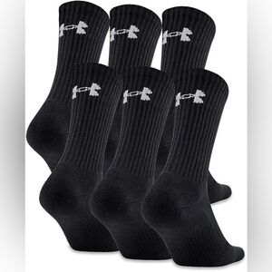 Under Armour black Cotton Crew Socks 6 pairs